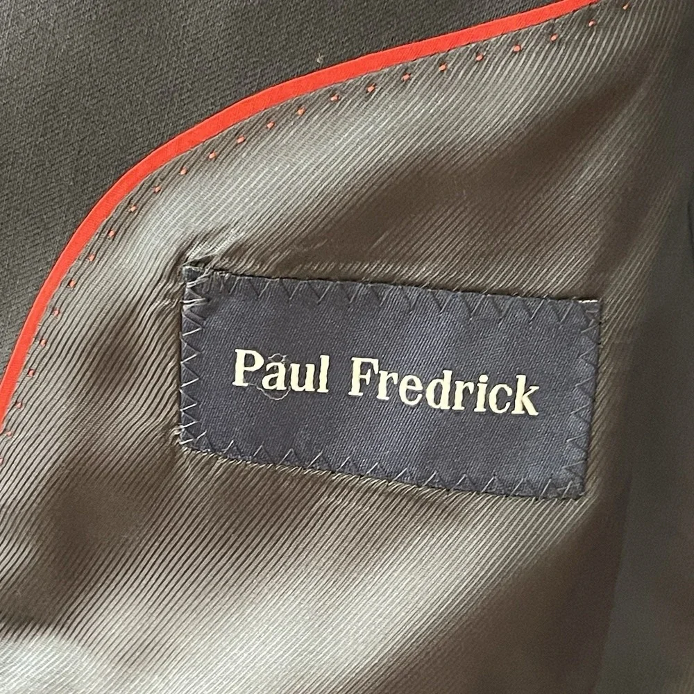 Paul Fredrick Blazer Mens 44R Navy Sport Coat Double Breasted 100% Wool